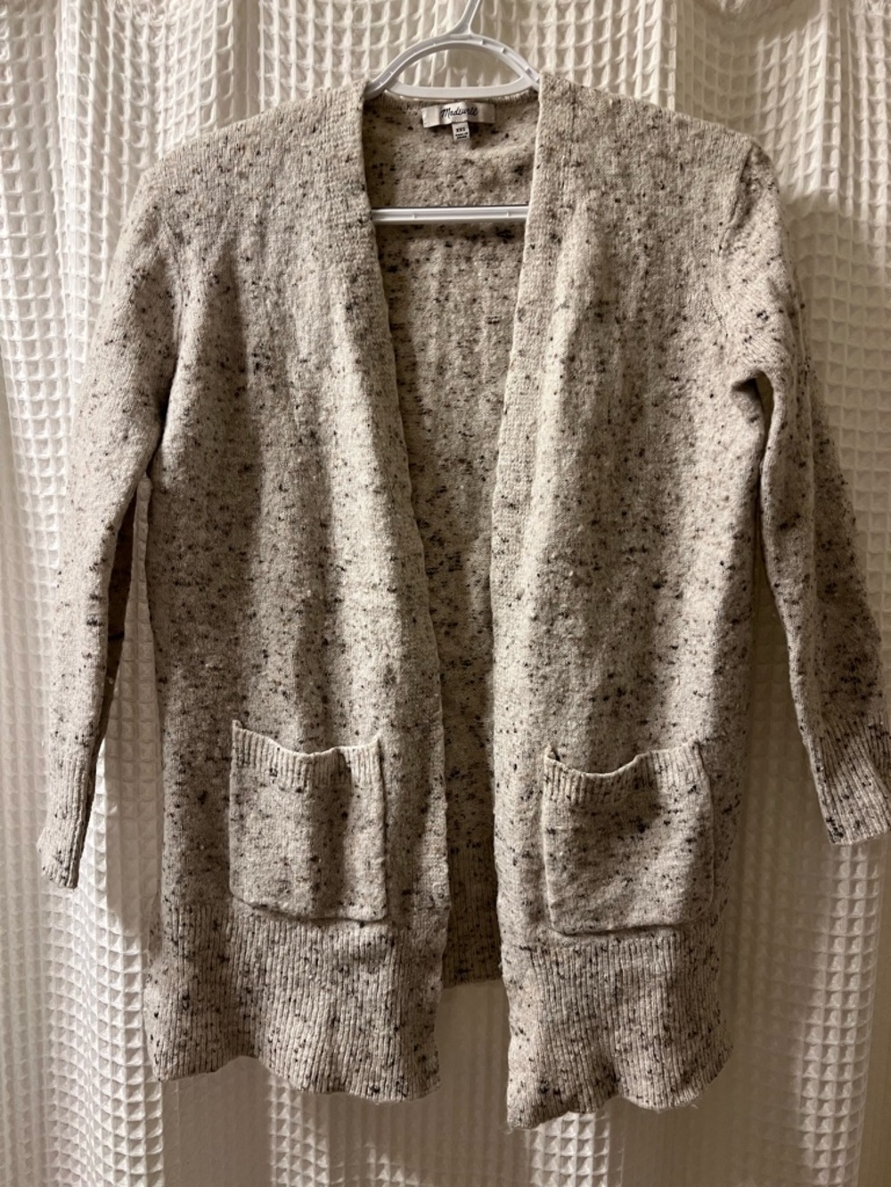 Madewell Neutral Speckled Open-Front Cardigan